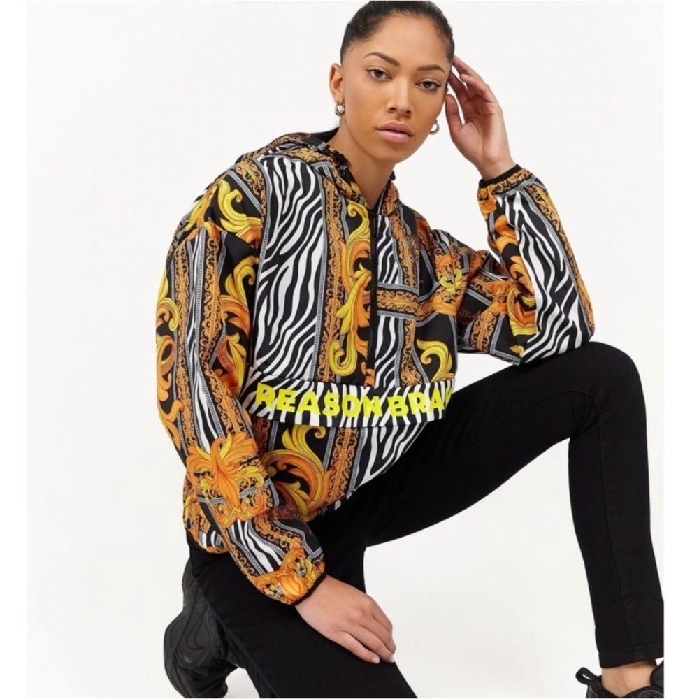 Reason Brand lightweight anorak / windbreaker jacket with safari print Large